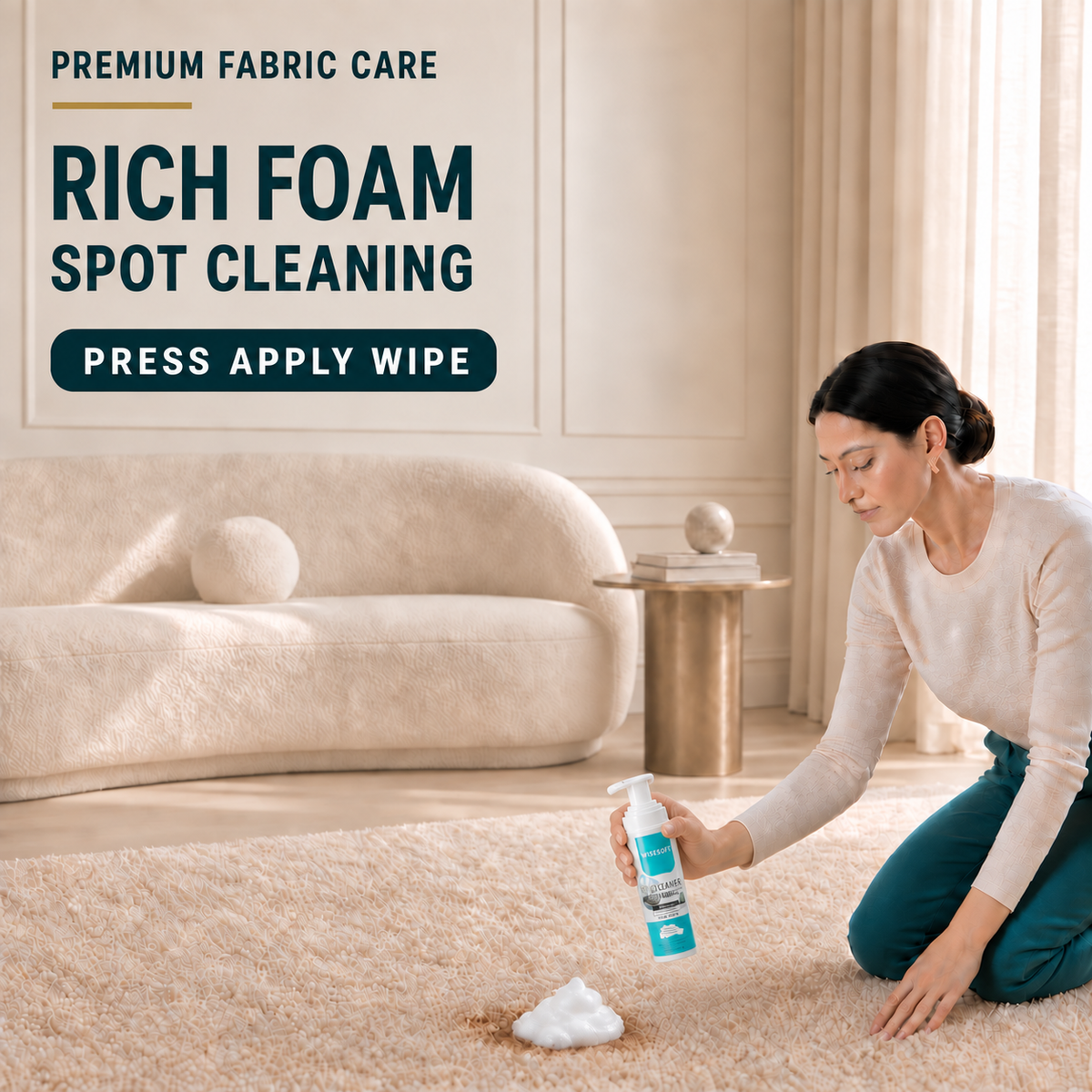 WISESOFT High-Strength Foaming Fabric Cleaner — 4